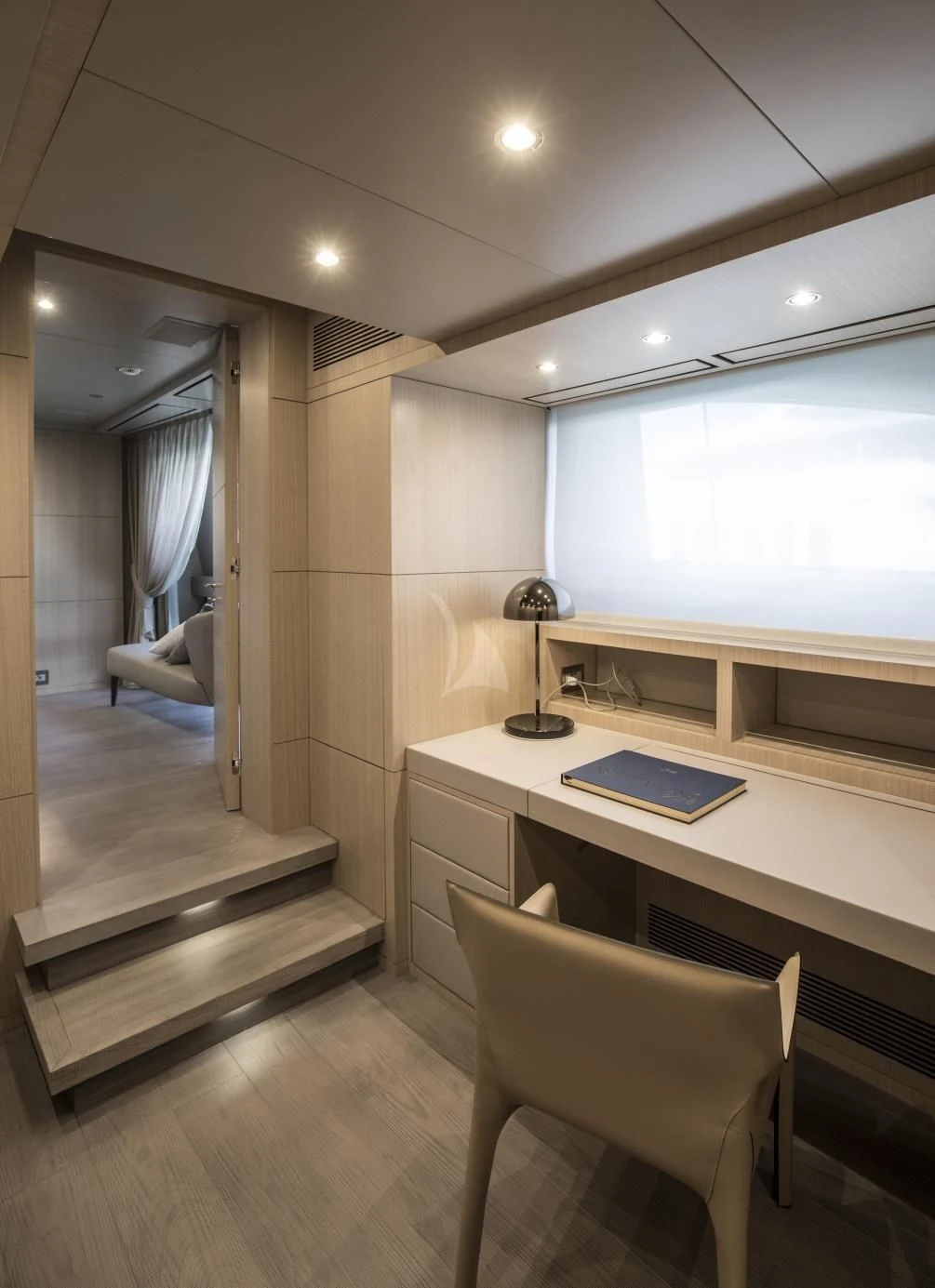a room with a desk and a chair aboard ALEGRE Yacht for Sale