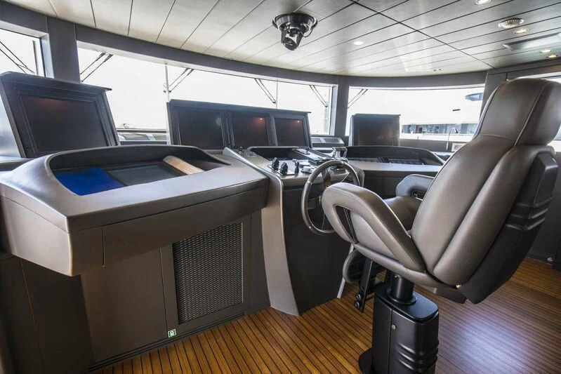 a room with a desk and computer aboard ALEGRE Yacht for Sale