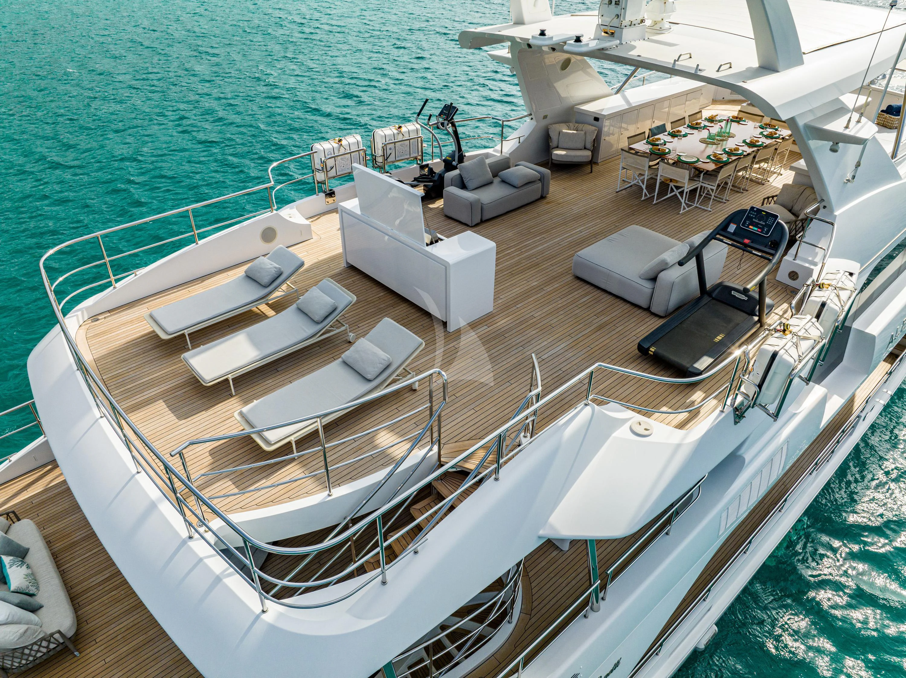 a large boat on the water aboard ALEGRE Yacht for Sale