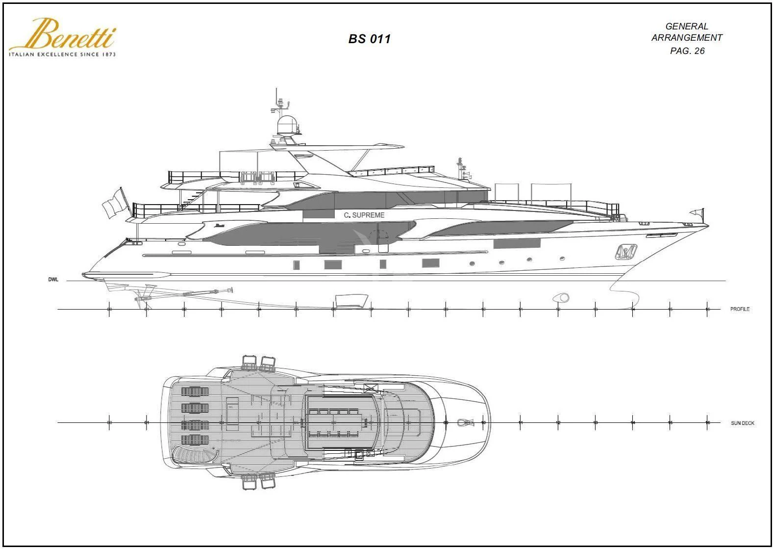 diagram aboard ALEGRE Yacht for Sale