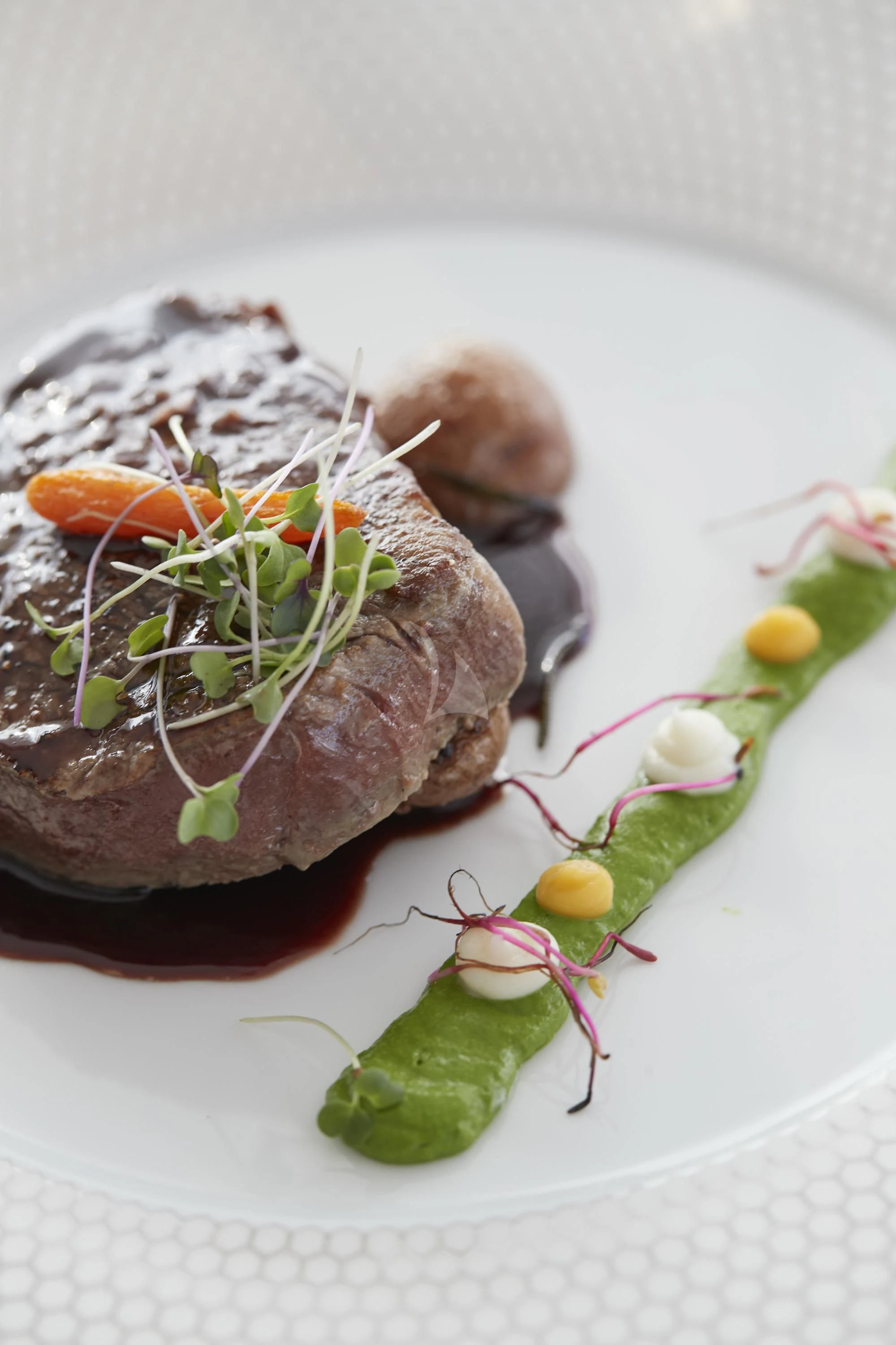 a plate of food aboard ALEGRE Yacht for Sale