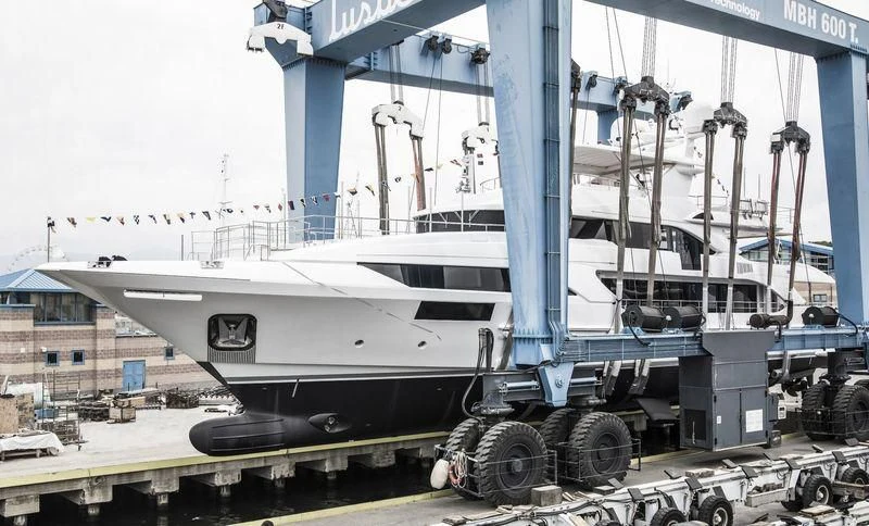 a large white ship aboard ALEGRE Yacht for Sale