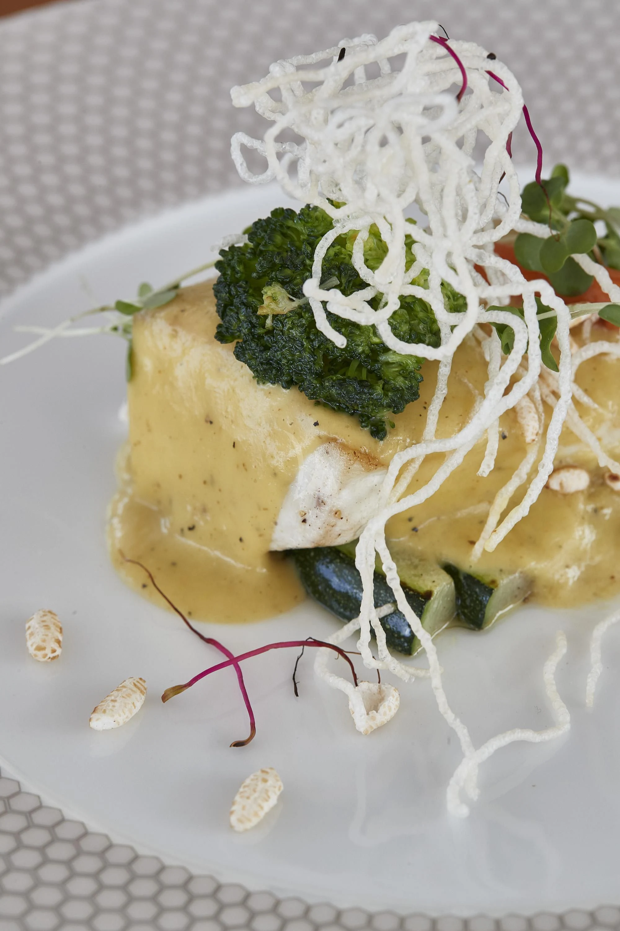 a plate of food aboard ALEGRE Yacht for Sale