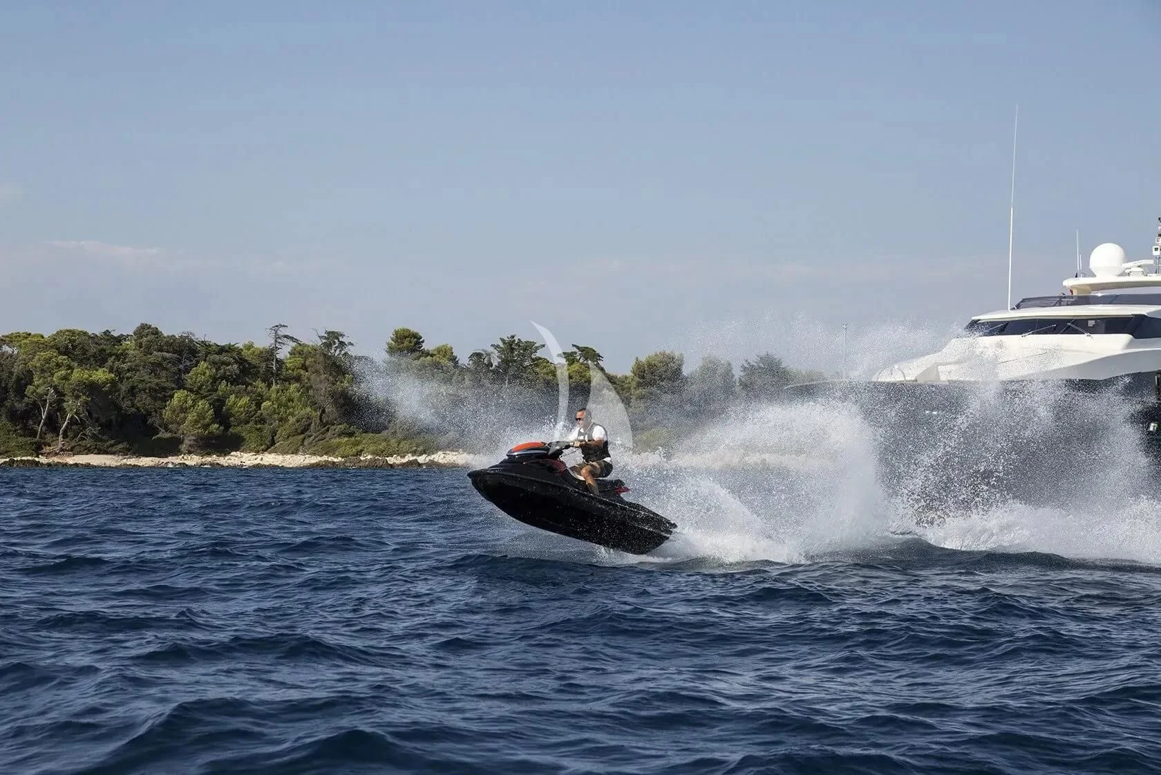 a boat on the water aboard CAPPUCCINO Yacht for Sale