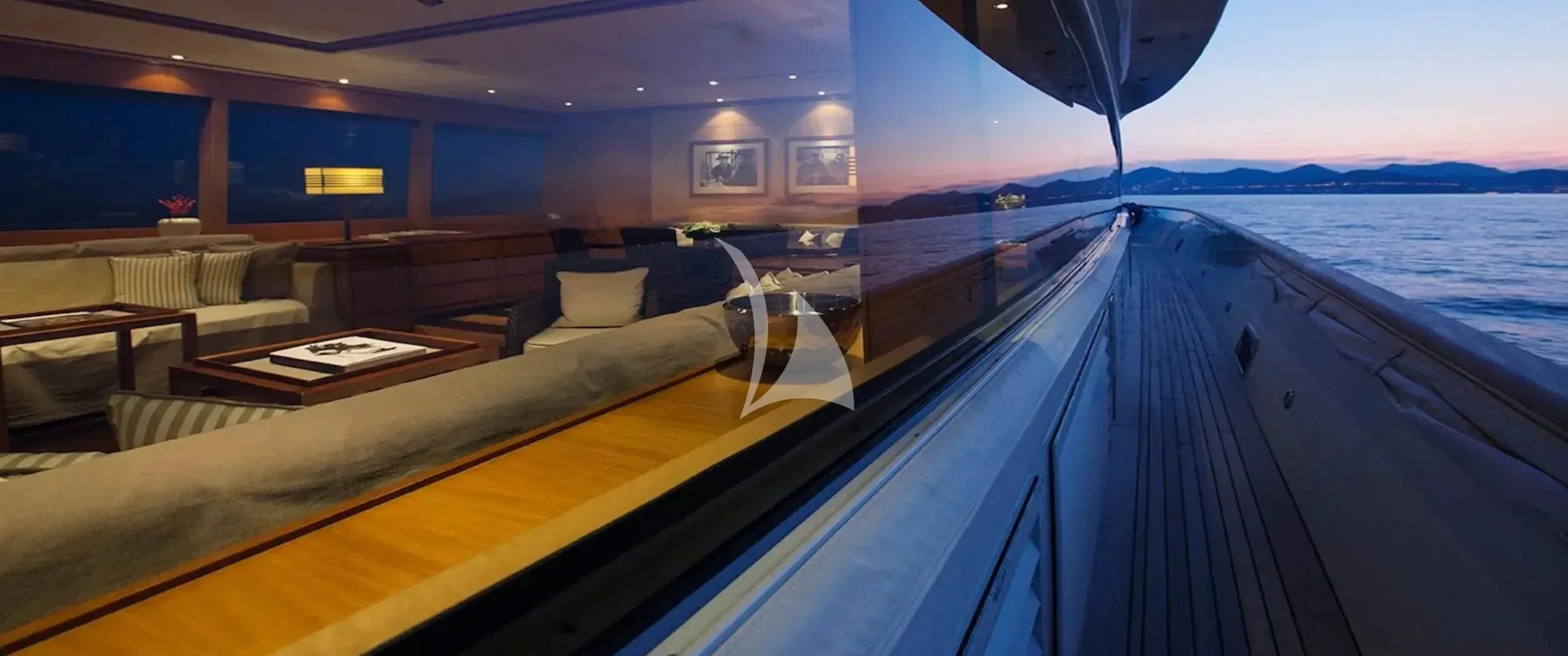 a large ship in a large ocean aboard CAPPUCCINO Yacht for Sale