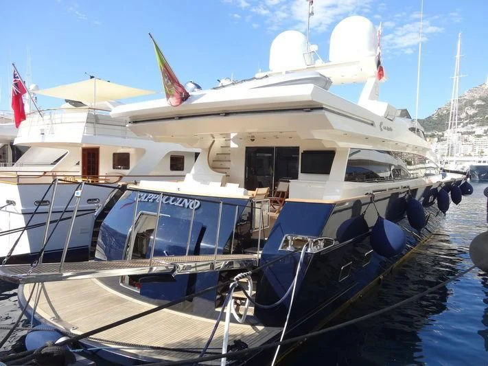 a boat docked in the water aboard CAPPUCCINO Yacht for Sale