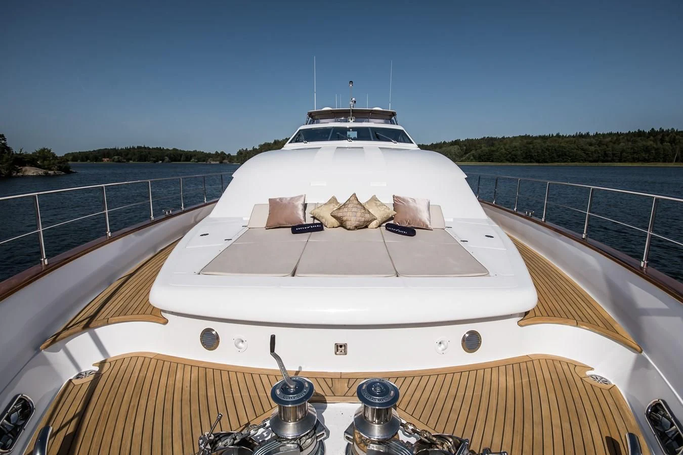a boat on a deck aboard QUEEN OF SHEBA Yacht for Sale