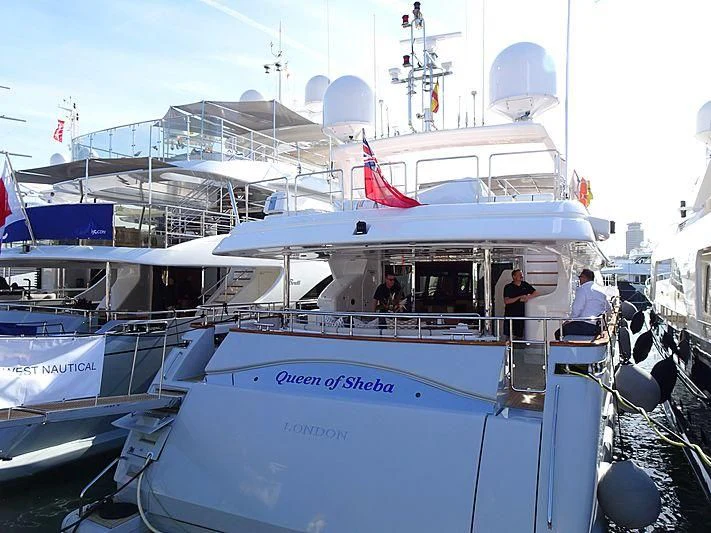 a boat with people on it aboard QUEEN OF SHEBA Yacht for Sale