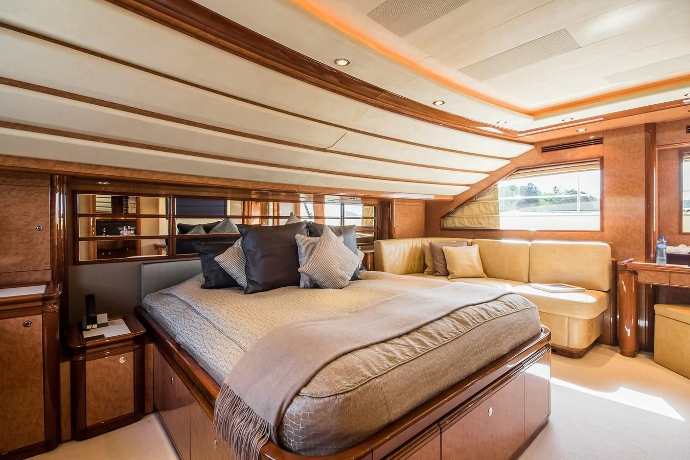 a bed in a cabin aboard QUEEN OF SHEBA Yacht for Sale
