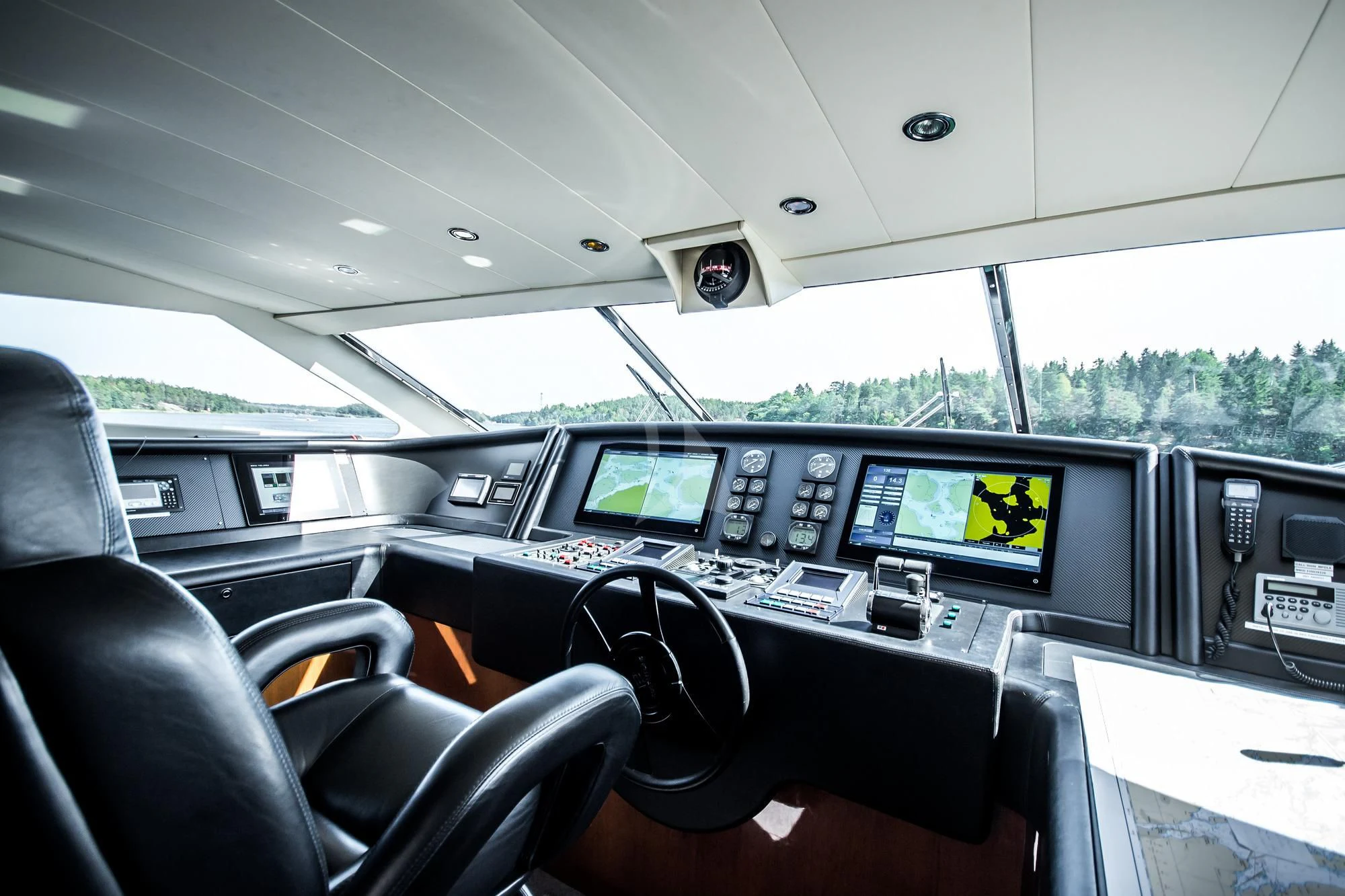 inside of a car aboard QUEEN OF SHEBA Yacht for Sale