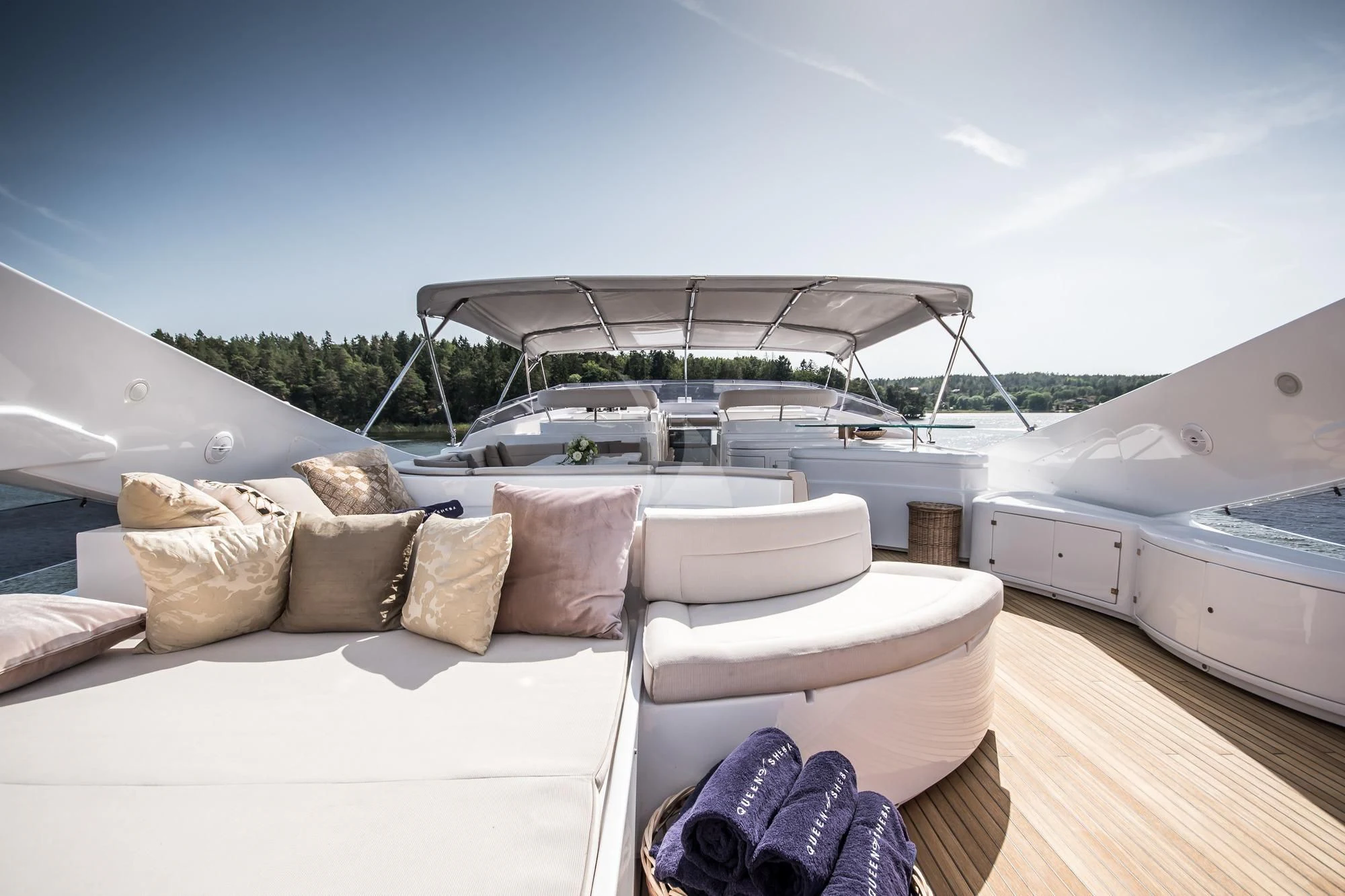 a boat on a deck aboard QUEEN OF SHEBA Yacht for Sale