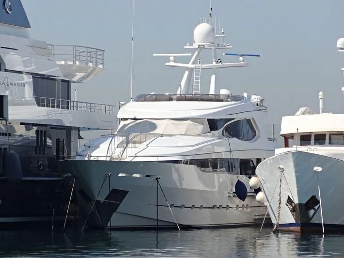 a group of boats docked aboard IRAVATI Yacht for Sale
