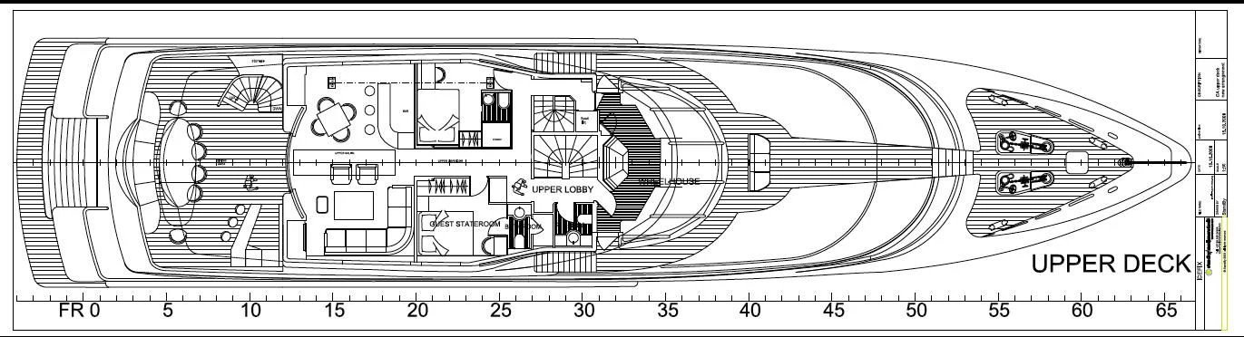 diagram, engineering drawing aboard IRAVATI Yacht for Sale