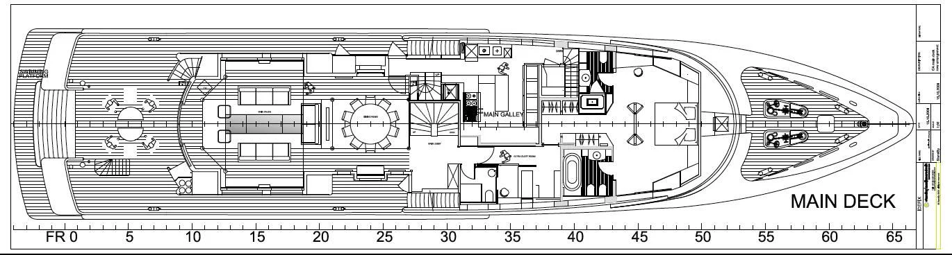 diagram, engineering drawing aboard IRAVATI Yacht for Sale