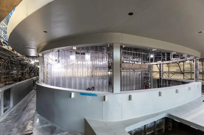 a large factory with many machines aboard BRAVISSIMA Yacht for Sale