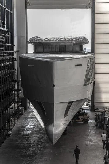 a large metal box in a warehouse aboard BRAVISSIMA Yacht for Sale