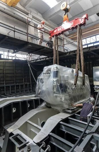 a large metal object with ropes aboard BRAVISSIMA Yacht for Sale