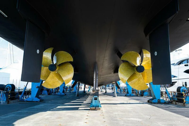 a group of balloons tied to a bridge aboard BRAVISSIMA Yacht for Sale