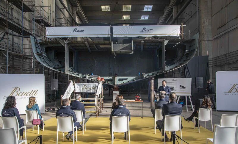 a group of people on stage aboard BRAVISSIMA Yacht for Sale