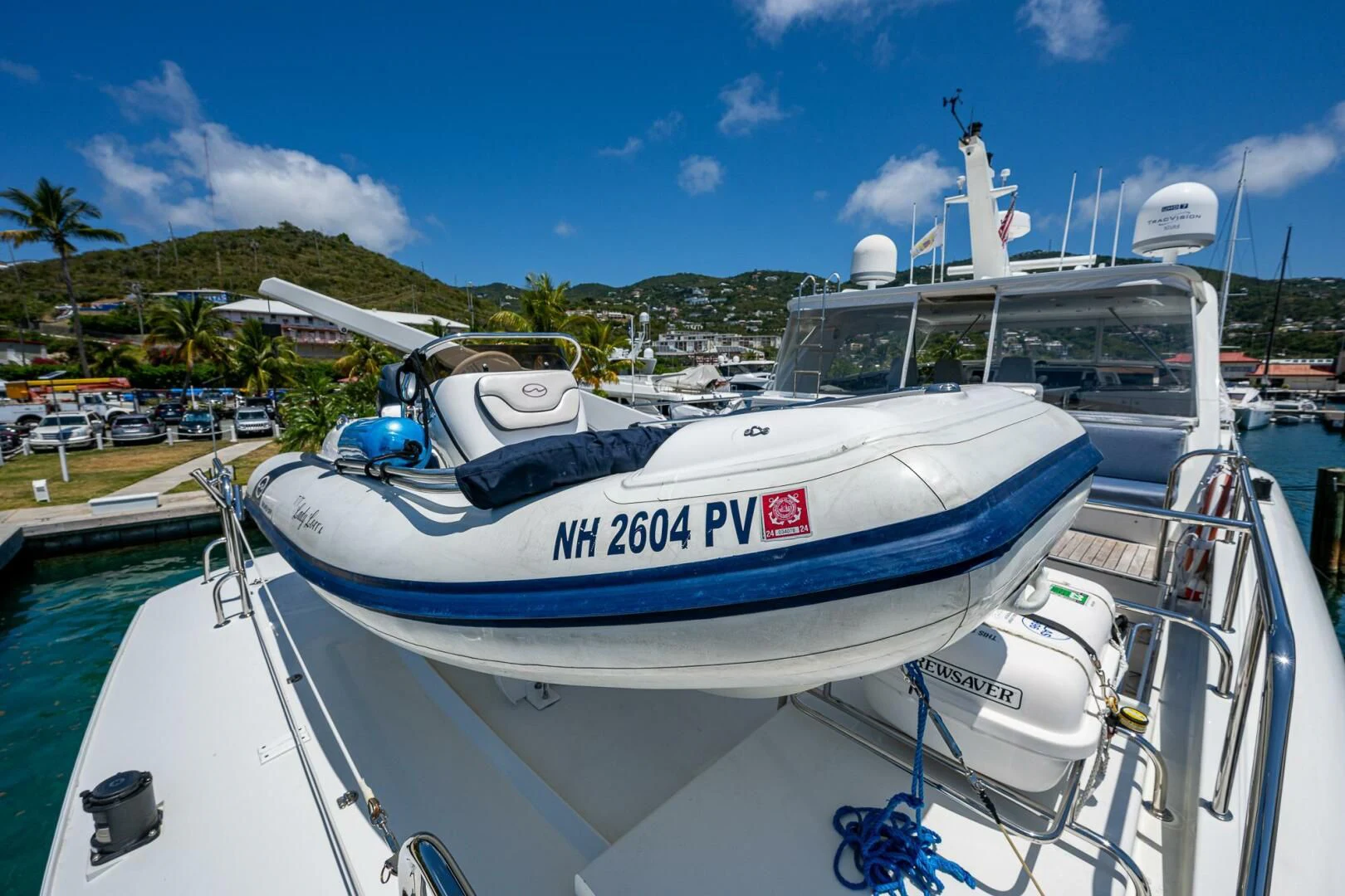 a couple of boats are parked in a harbor aboard LADY LORRAINE Yacht for Sale