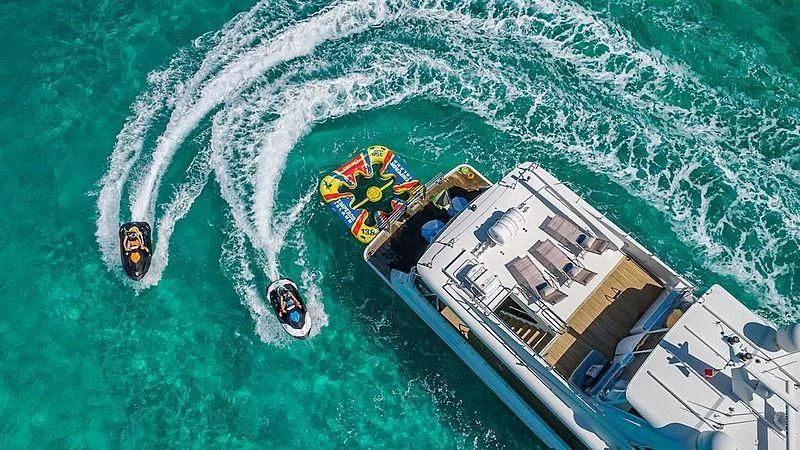 a group of people on a boat aboard LADY LORRAINE Yacht for Sale