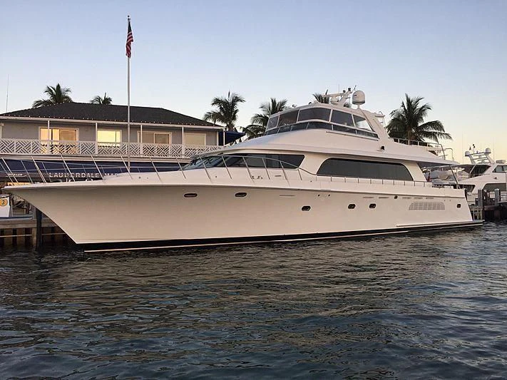 a large white boat in the water aboard LADY LORRAINE Yacht for Sale
