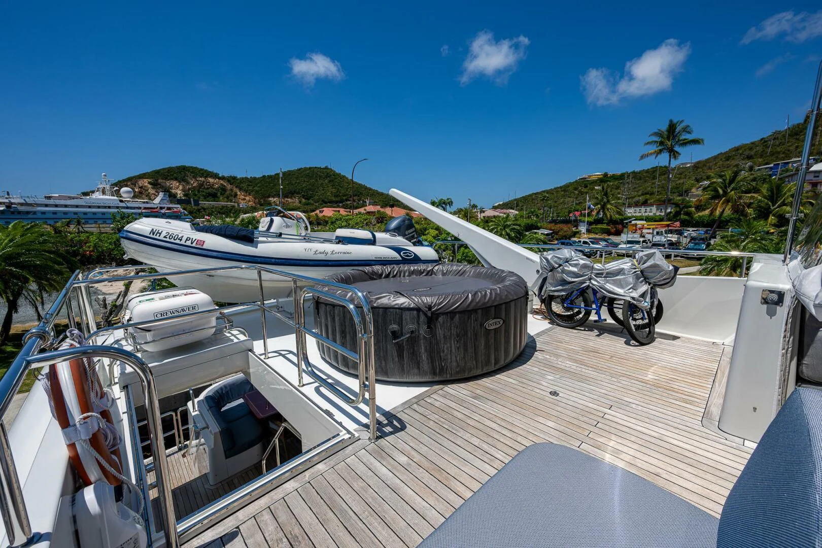 a boat docked at a pier aboard LADY LORRAINE Yacht for Sale
