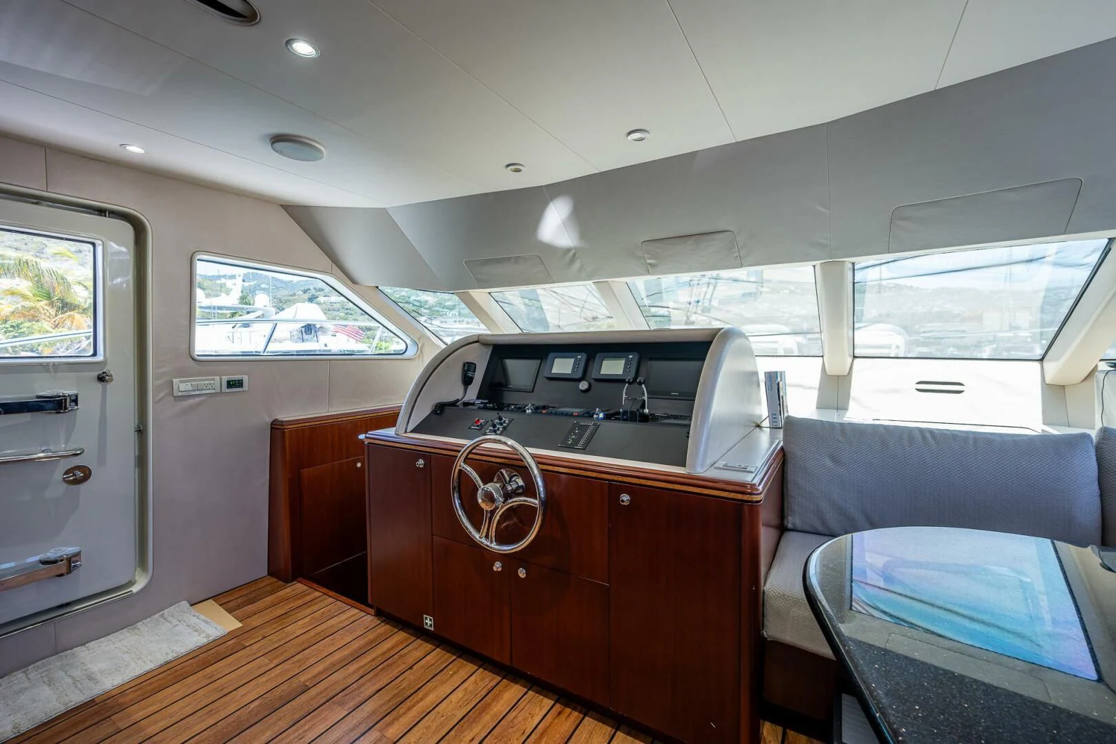 inside of a car aboard LADY LORRAINE Yacht for Sale