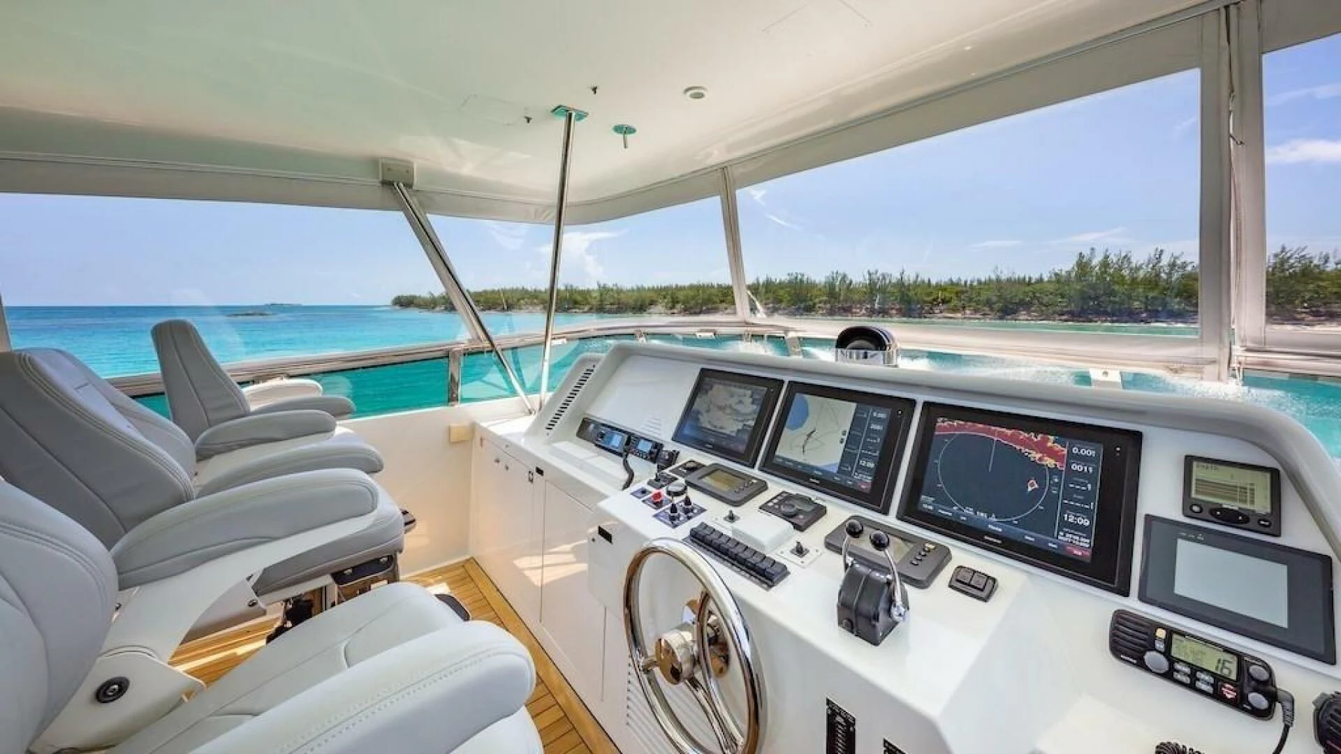 inside of a car aboard LADY LORRAINE Yacht for Sale