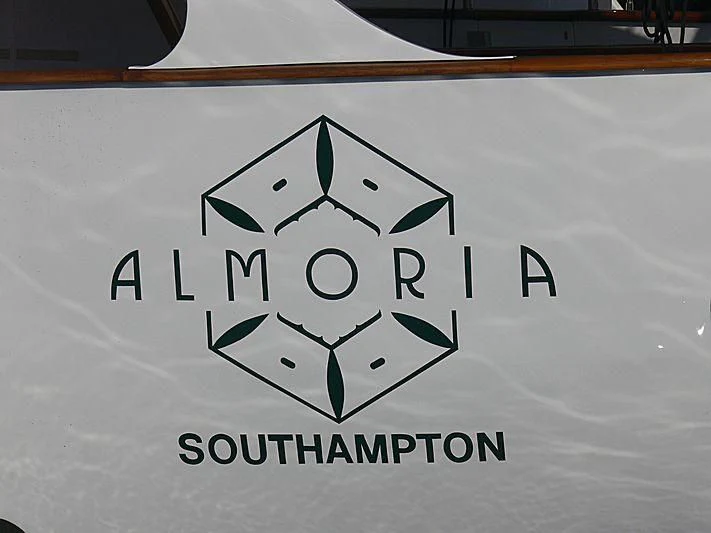 logo aboard ALMORIA Yacht for Sale