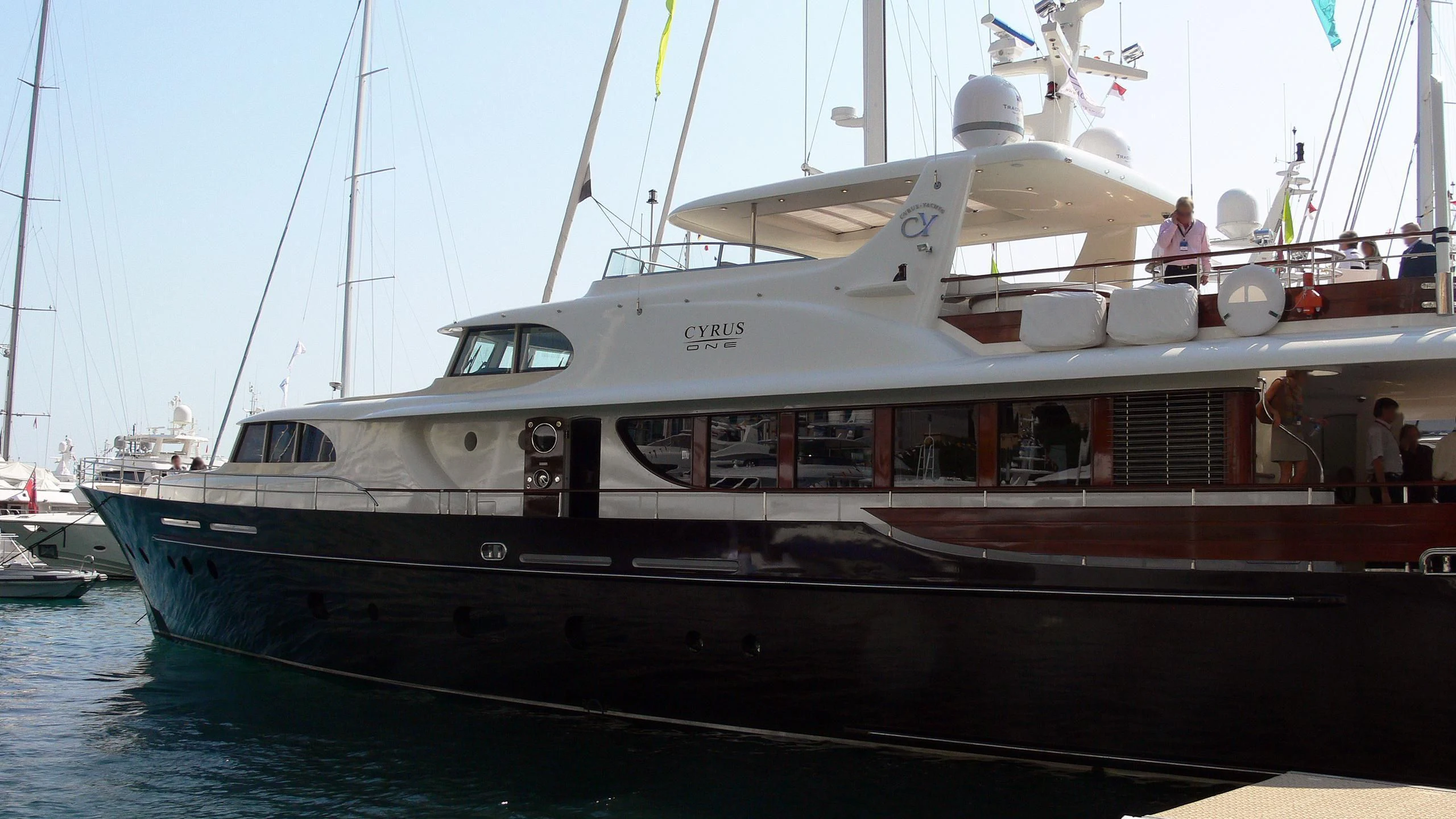 a boat in the water aboard CYRUS ONE Yacht for Sale