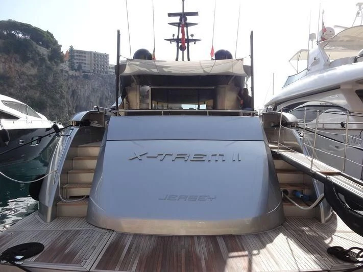 a boat on a deck aboard X-TREM II Yacht for Sale