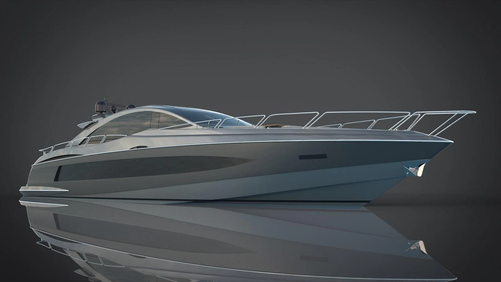 a white sports car aboard 2024 GLADIATOR 901 SPEED Yacht for Sale