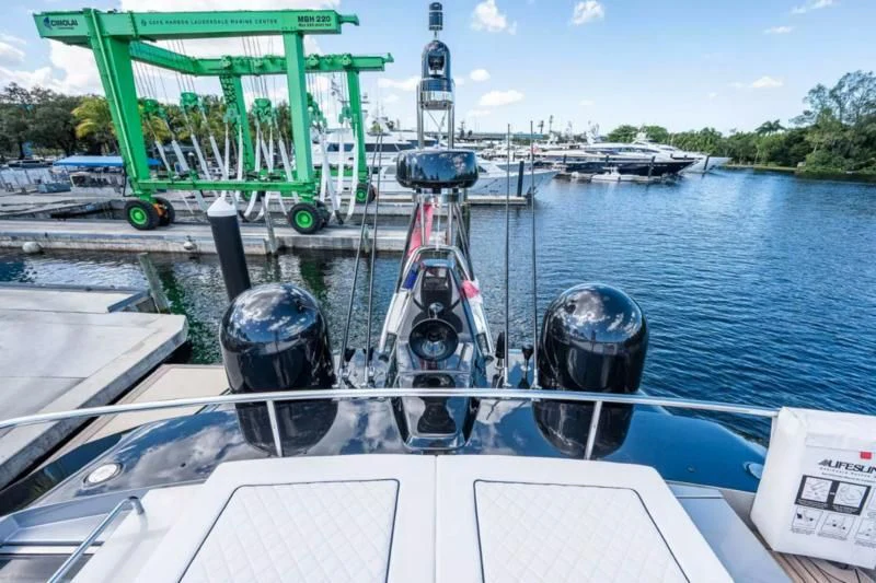 a boat with a large machine on it aboard RIVA FOLGORE 88/14 Yacht for Sale