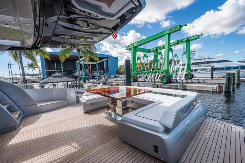 a boat on a body of water aboard RIVA FOLGORE 88/14 Yacht for Sale
