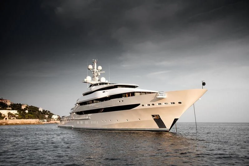 a white boat in the water aboard AMORE VERO Yacht for Sale