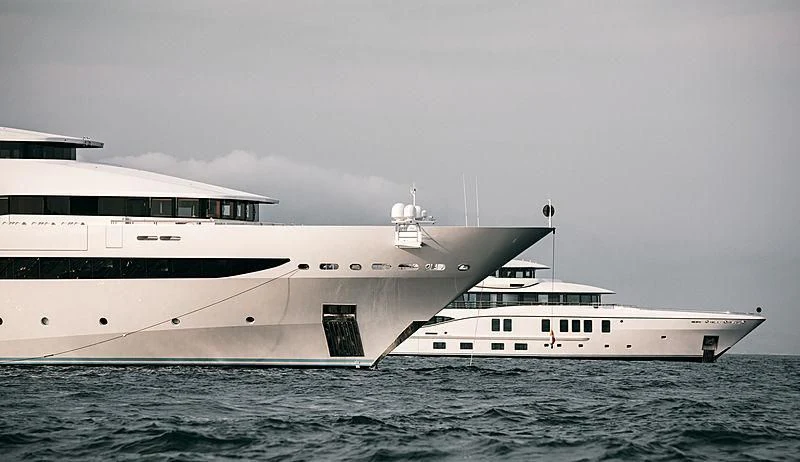 a large white boat in the water aboard AMORE VERO Yacht for Sale