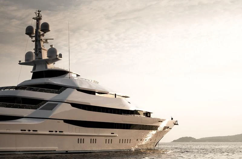 a large white yacht aboard AMORE VERO Yacht for Sale