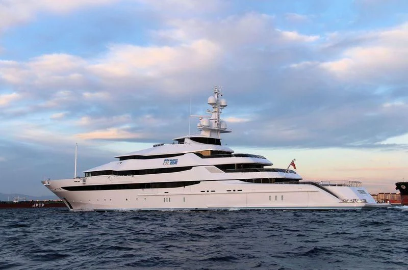 a white yacht in the water aboard AMORE VERO Yacht for Sale