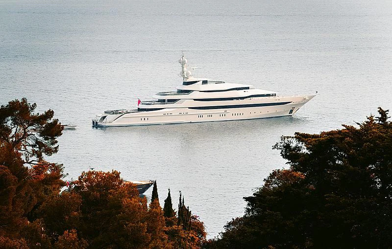 a white boat in the water aboard AMORE VERO Yacht for Sale