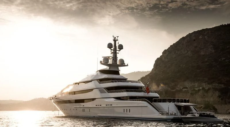 a large white yacht aboard AMORE VERO Yacht for Sale