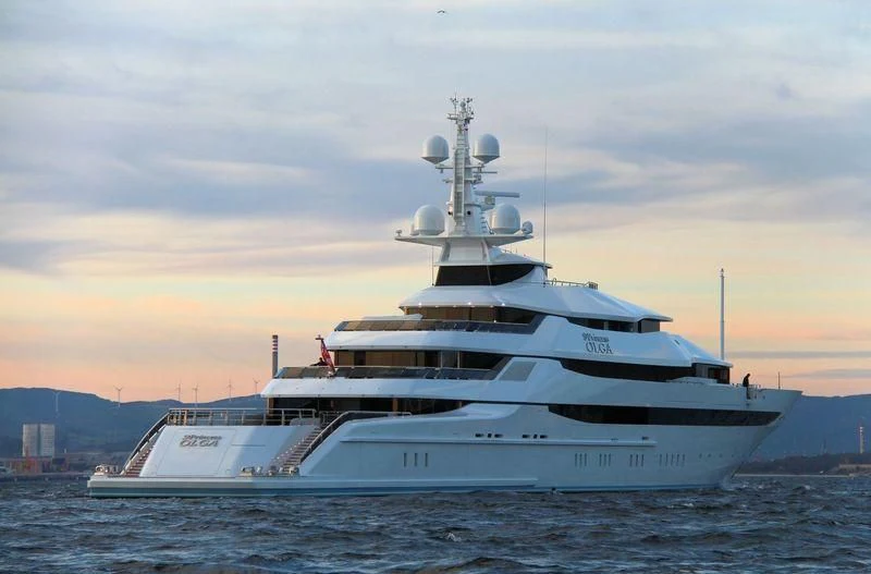 a large white ship in the water aboard AMORE VERO Yacht for Sale