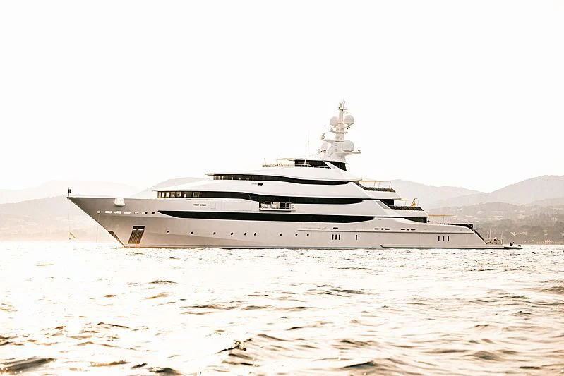 a large ship in the water aboard AMORE VERO Yacht for Sale