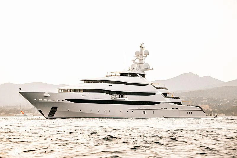 a large ship in the water aboard AMORE VERO Yacht for Sale