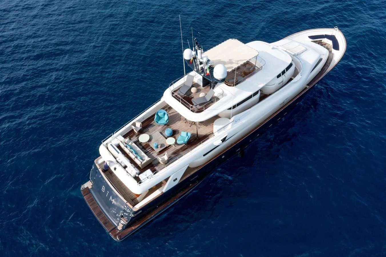 a ship in the water aboard BIM Yacht for Sale