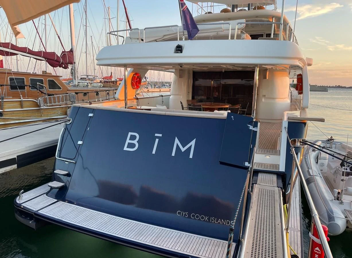 a boat on the water aboard BIM Yacht for Sale