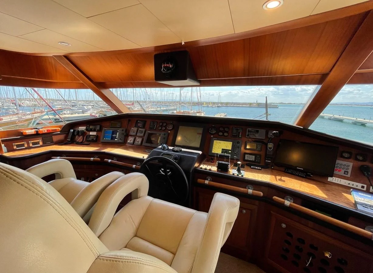 inside of a vehicle aboard BIM Yacht for Sale