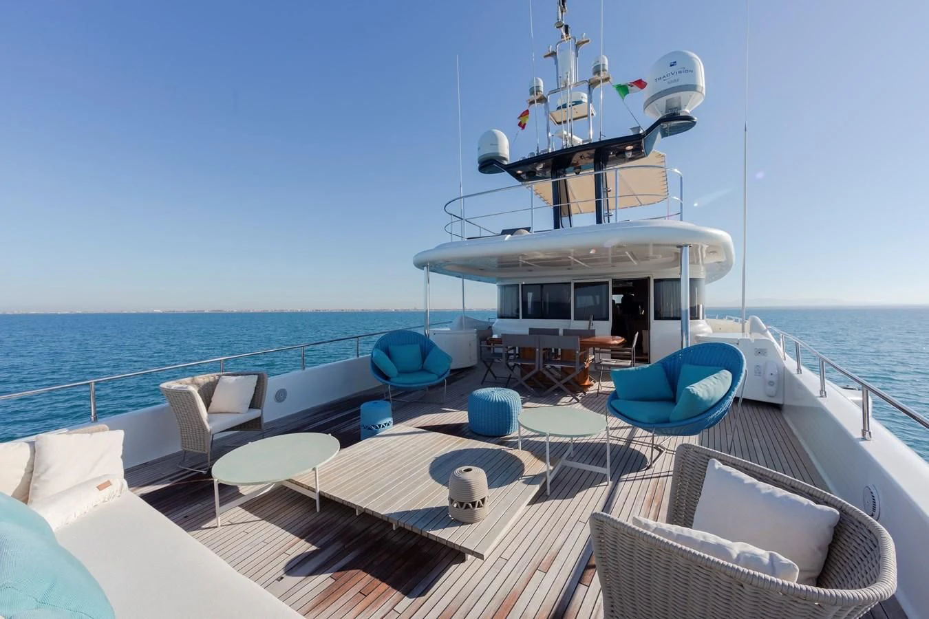 a boat on a deck aboard BIM Yacht for Sale
