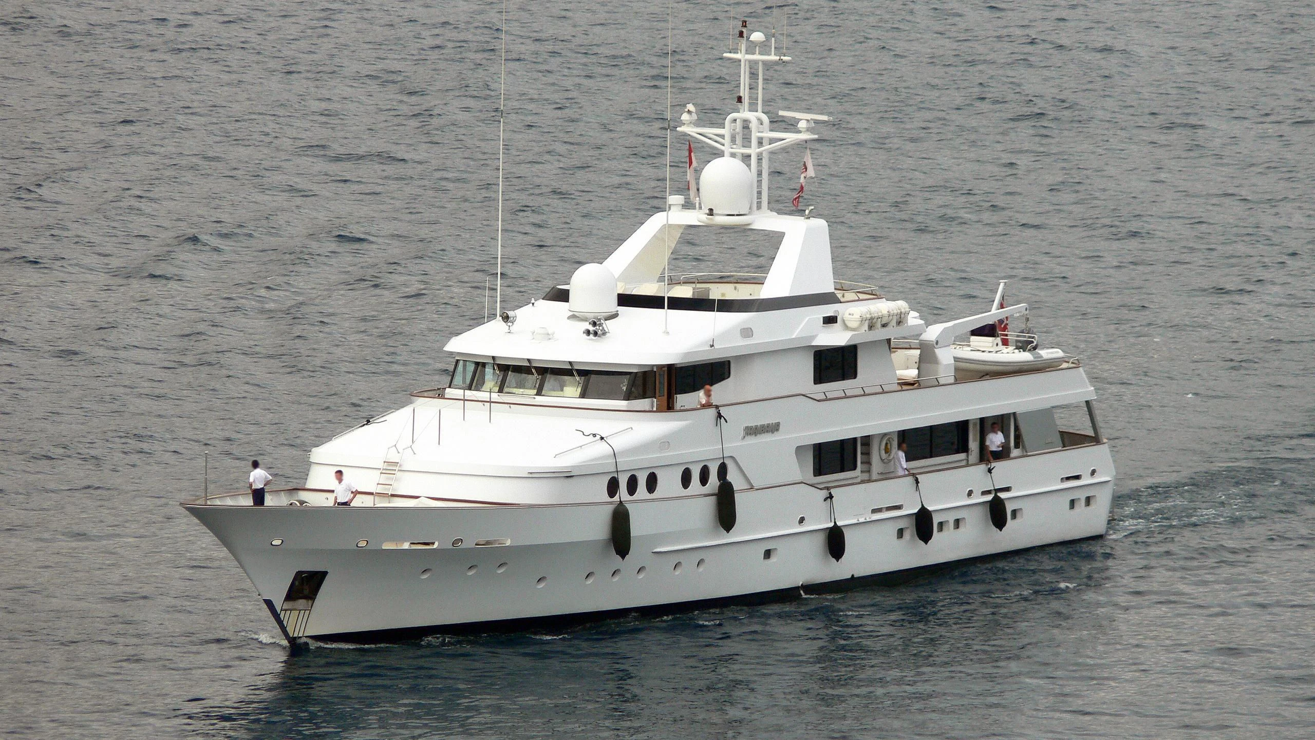 a white boat on the water aboard ALLEGRA Yacht for Sale