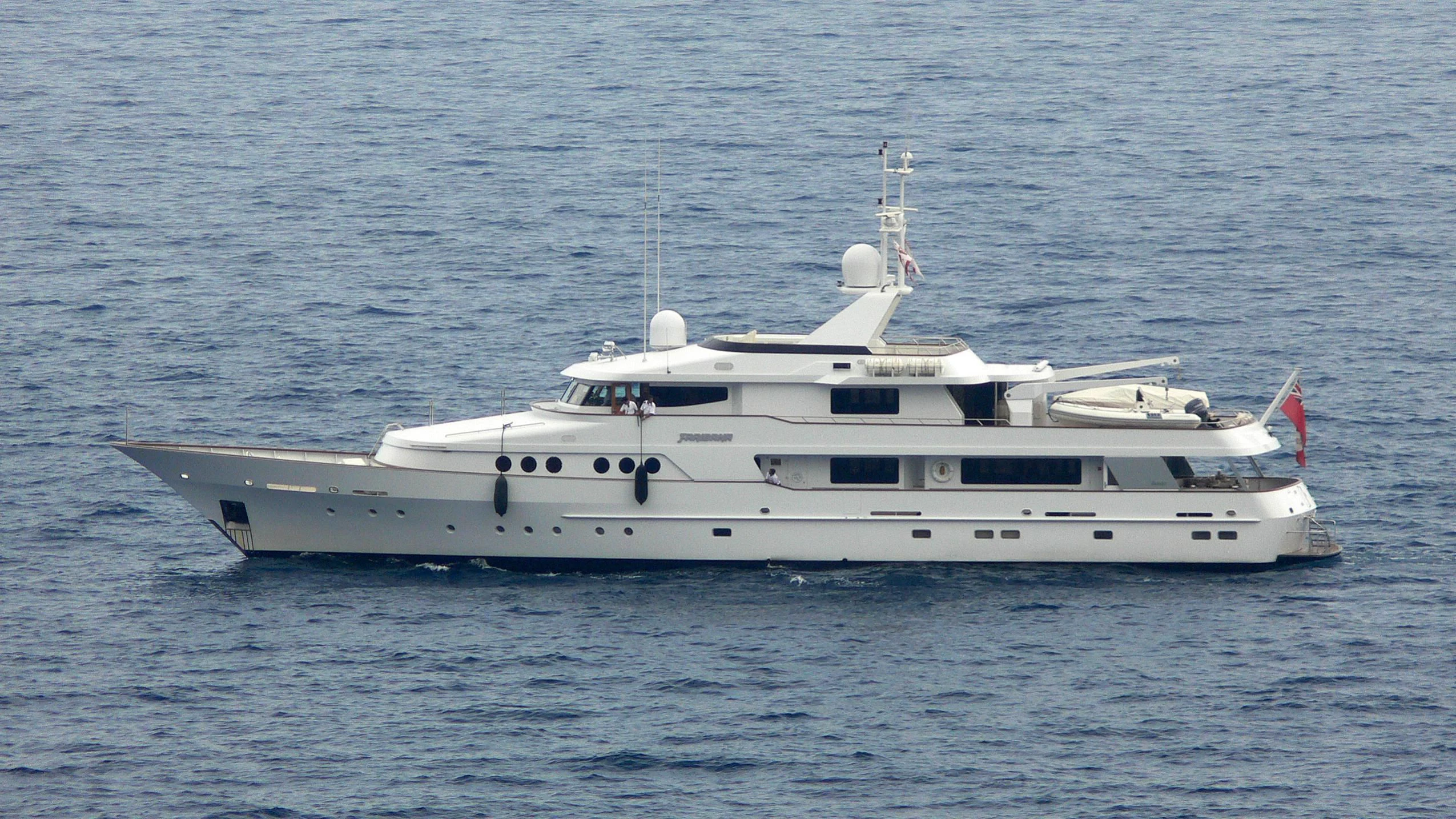 a white yacht in the water aboard ALLEGRA Yacht for Sale